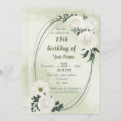 schöne weiße Blumengeometrie Geburtstagsparty Einladung (Vorne/Hinten)