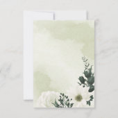 schöne weiße Blumengrün Dankeskarte (Rückseite)