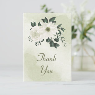 schöne weiße Blumengrün Dankeskarte