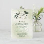 schöne weiße Blumengrün Einzelheiten zur Hochzeit Begleitkarte (Stehend Vorderseite)