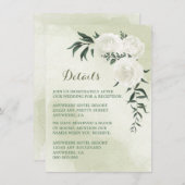 schöne weiße Blumengrün Einzelheiten zur Hochzeit Begleitkarte (Vorne/Hinten)