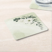 schöne weiße Blumengrün Rechteckiger Pappuntersetzer (angewinkelt)