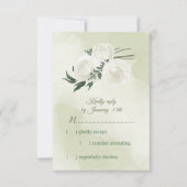 schöne weiße Blumengrün RSVP Karte (Vorderseite)