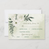 schöne, weiße Blumengrün Wahl RSVP Karte (Vorderseite)