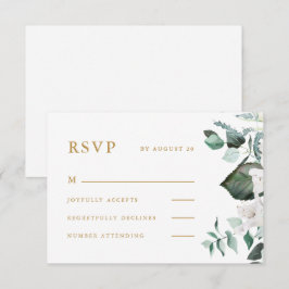 Schöne weiße Blumenkarte RSVP-Karte RSVP Karte