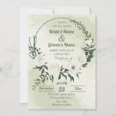 schöne weiße Blumenzwiebeln Einladung (Vorderseite)