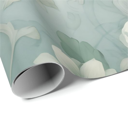 Schöne weiße Blüte Geschenkpapier (Rolleneckpunkt)