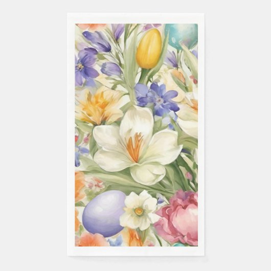Schöne weiße Crocuses, С Frühlingsblumen Serviette (Vorderseite)