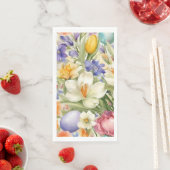 Schöne weiße Crocuses, С Frühlingsblumen Serviette (Beispiel)