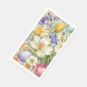 Schöne weiße Crocuses, С Frühlingsblumen Serviette (Ecke)