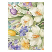 Schöne weiße Crocuses, С Frühlingsblumen Tischdecke (Vorderseite)