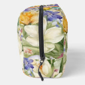 Schöne weiße Crocuses, С Frühlingsblumen Waschbeutel (Rechts)