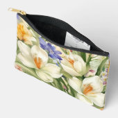 Schöne weiße Crocuses, С Frühlingsblumen Zubehörtasche (Offen)