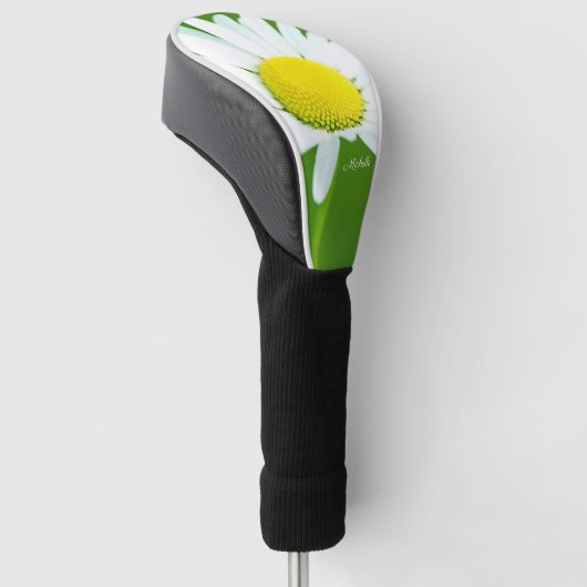Schöne weiße Daisy Personalisiert Golf Headcover (angewinkelt)