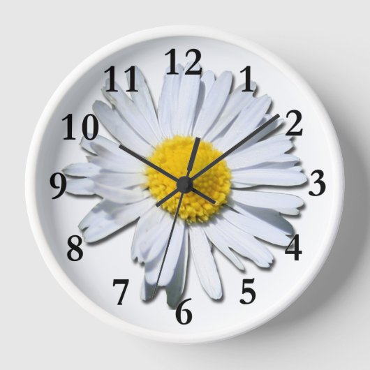 Schöne weiße Daisy Wall Uhr! Uhr (Vorderseite)