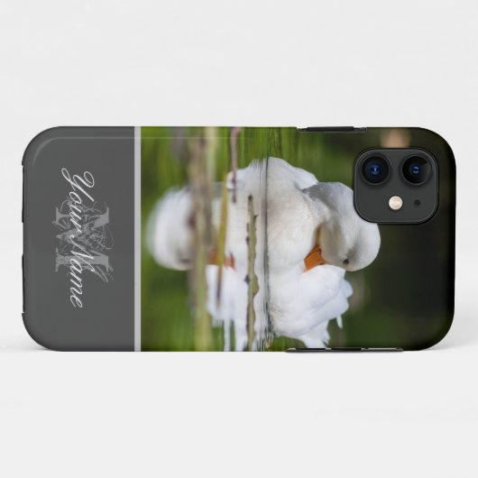 Schöne weiße Ente schwimmen auf Gartenteich! Case-Mate iPhone Hülle (Rückseite (Horizontal))