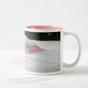 Schöne weiße Flamingo Zweifarbige Tasse
