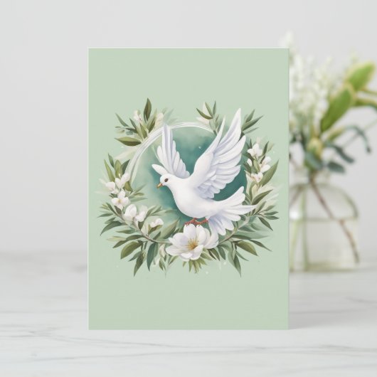 Schöne weiße Friedenstruppe Feiertagskarte (Stehend Vorderseite)