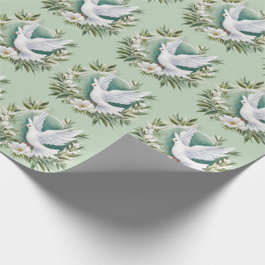 Schöne weiße Friedenstruppe Geschenkpapier (Ecke)