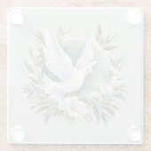 Schöne weiße Friedenstruppe Glasuntersetzer (Rückseite)