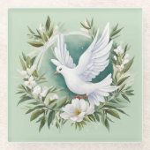 Schöne weiße Friedenstruppe Glasuntersetzer (Vorderseite)