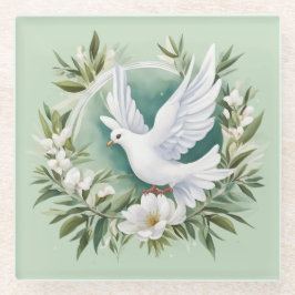 Schöne weiße Friedenstruppe Glasuntersetzer