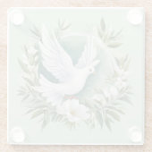 Schöne weiße Friedenstruppe Glasuntersetzer (Rückseite)