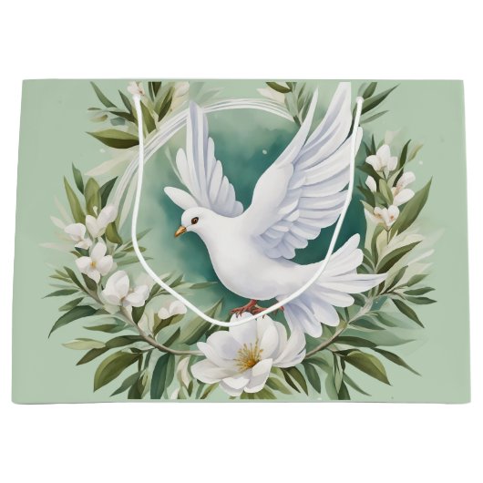 Schöne weiße Friedenstruppe Große Geschenktüte (Vorderseite)