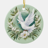 Schöne weiße Friedenstruppe Keramik Ornament (Vorne)