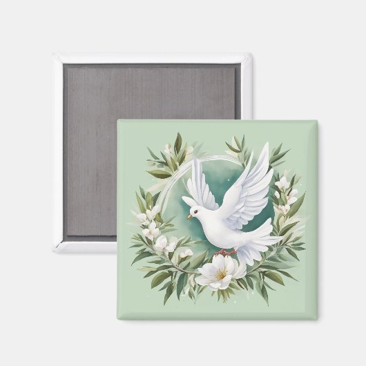 Schöne weiße Friedenstruppe Magnet (Vorderseite/Rückseite)