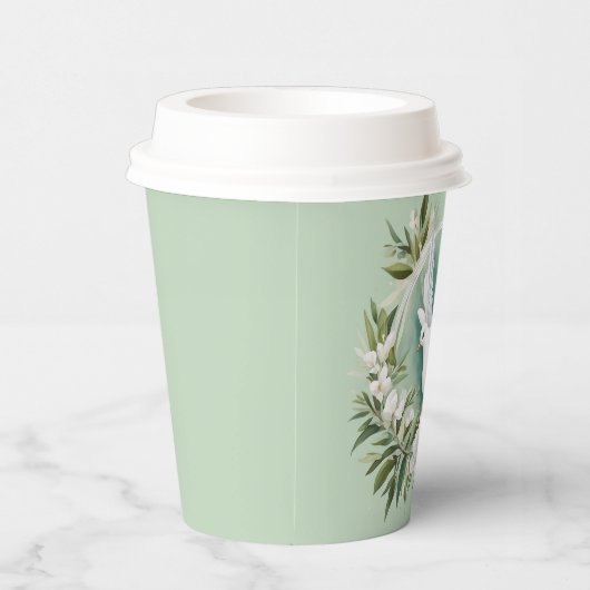 Schöne weiße Friedenstruppe Pappbecher (Rechts)