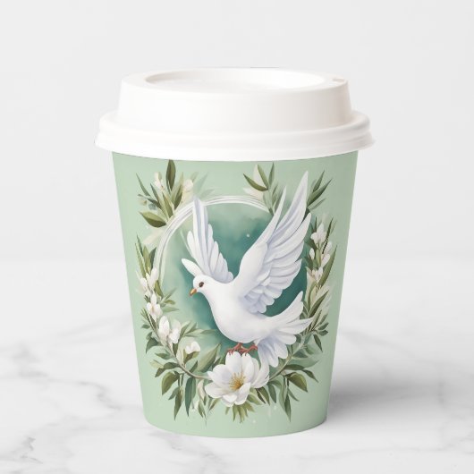 Schöne weiße Friedenstruppe Pappbecher (Vorderseite)