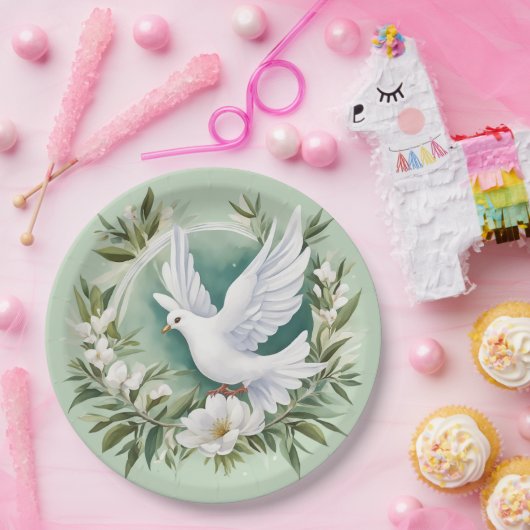 Schöne weiße Friedenstruppe Pappteller (Party)
