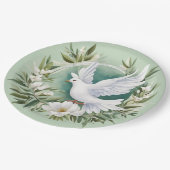 Schöne weiße Friedenstruppe Pappteller (Schrägansicht)