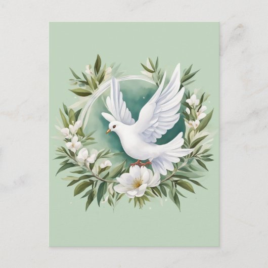 Schöne weiße Friedenstruppe Postkarte (Vorderseite)