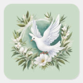 Schöne weiße Friedenstruppe Quadratischer Aufkleber (Vorderseite)