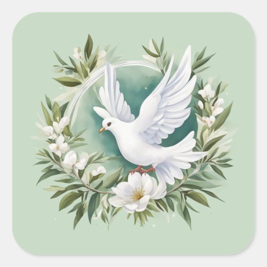 Schöne weiße Friedenstruppe Quadratischer Aufkleber (Vorderseite)