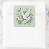 Schöne weiße Friedenstruppe Quadratischer Aufkleber (Tasche)