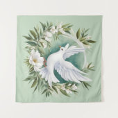 Schöne weiße Friedenstruppe Wandteppich (Vorderseite (Horizontal))