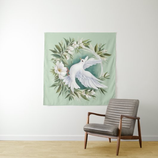 Schöne weiße Friedenstruppe Wandteppich (Beispiel (Horizontal))