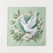 Schöne weiße Friedenstruppe Wandteppich (Vorderseite)