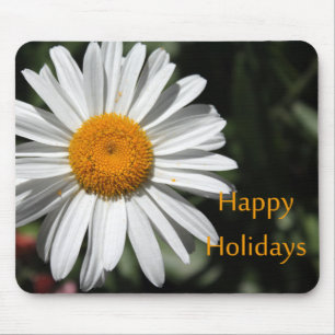 Schöne weiße Gänseblümchen-Blume frohe Feiertage f Mousepad