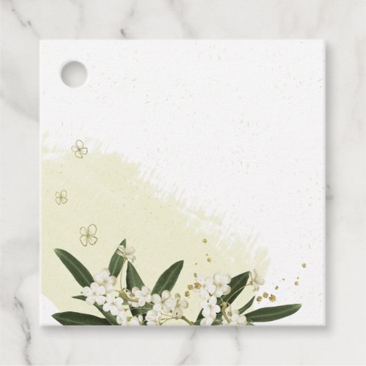 schöne weiße goldene Blüten Grün für Anhänger (Vorderseite)