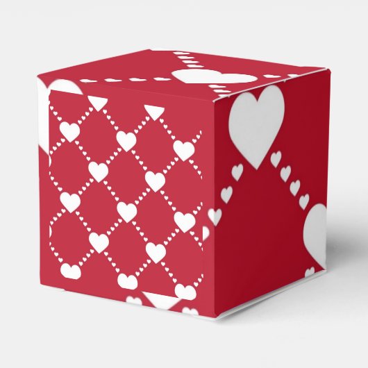 schöne weiße Herzen Geschenkschachtel (Rückseite)