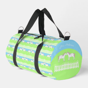 Schöne Weiße Hochzeitspferde Gemustert Duffle Bag