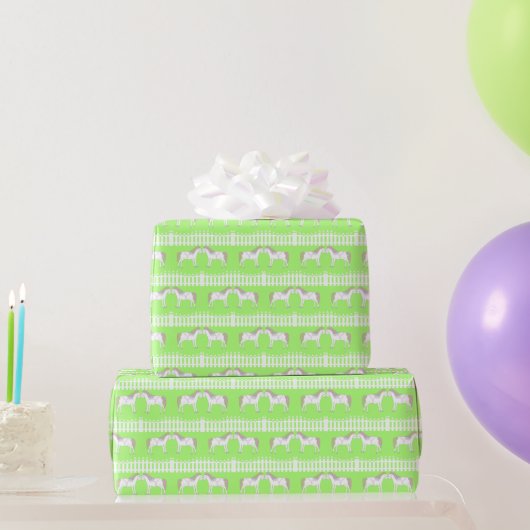 Schöne Weiße Hochzeitspferde Gemustert Geschenkpapier (Partygeschenke)