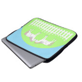 Schöne weiße Hochzeitspferde Laptopschutzhülle (Vorne Knopf)