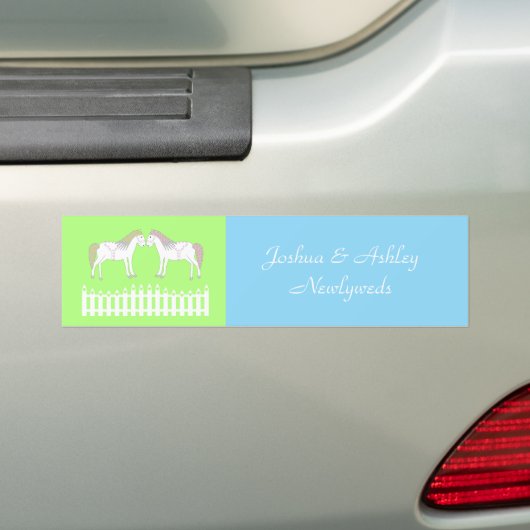Schöne weiße Hochzeitspferde nach Maß Autoaufkleber (Auf Auto)