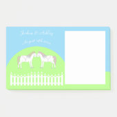 Schöne weiße Hochzeitspferde nach Maß Post-it Klebezettel (Vorderseite)