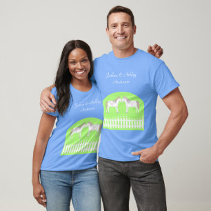 Schöne weiße Hochzeitspferde nach Maß T-Shirt